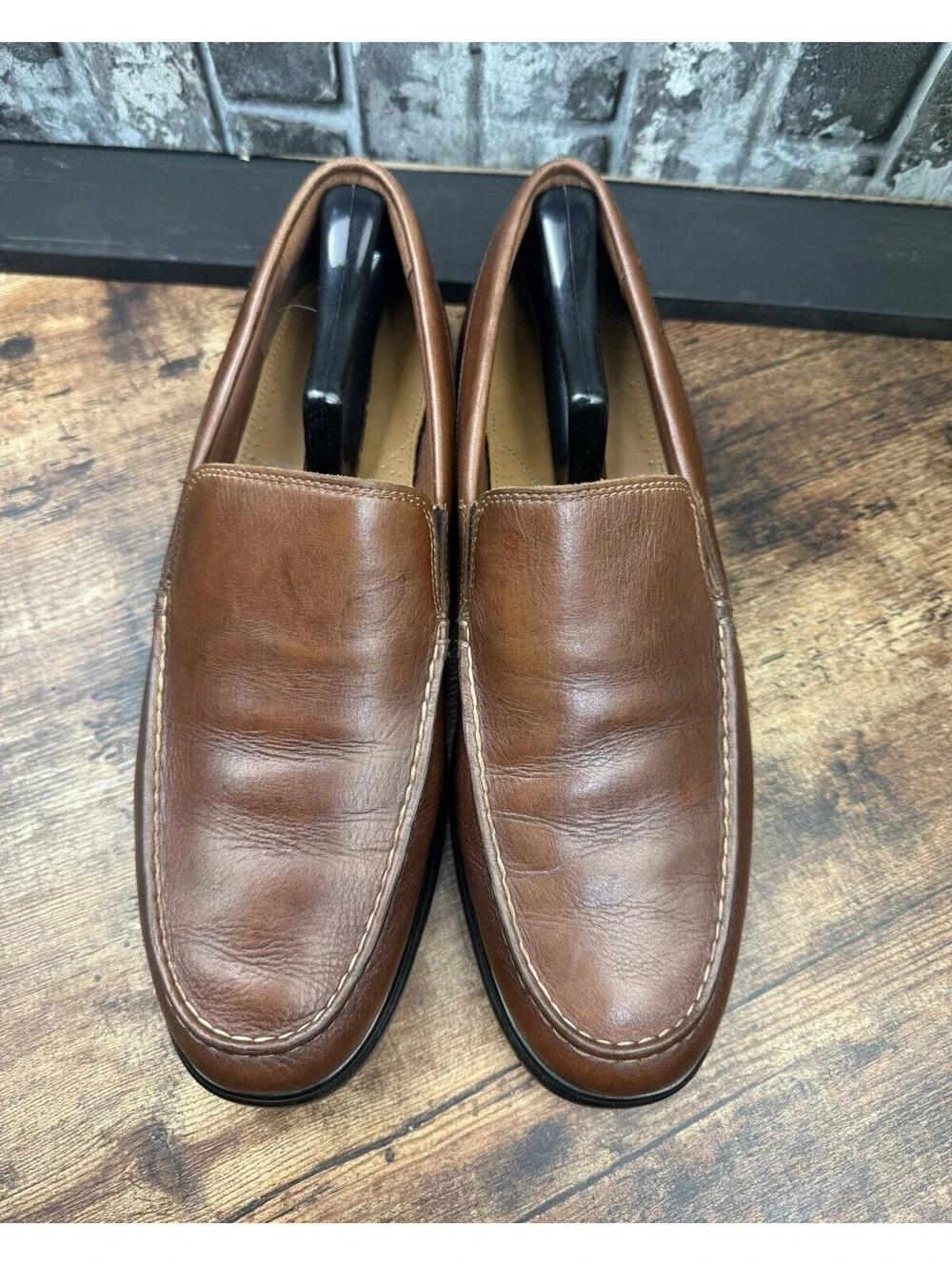 Cole Haan Grand.ØS Men's Brown Leather Slip-On Loafer Almond Toe US 12 M